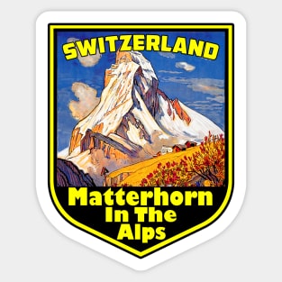 Matterhorn Switzerland Vintage Travel Sticker